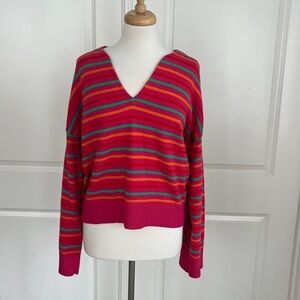 Kerri Rosenthal Colorful Striped Next Smile’s On You Sweater - Size Medium